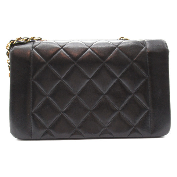 Chanel Shoulder Matelasse Chain Lambskin Diana Bag Black - Picture 1 of 10